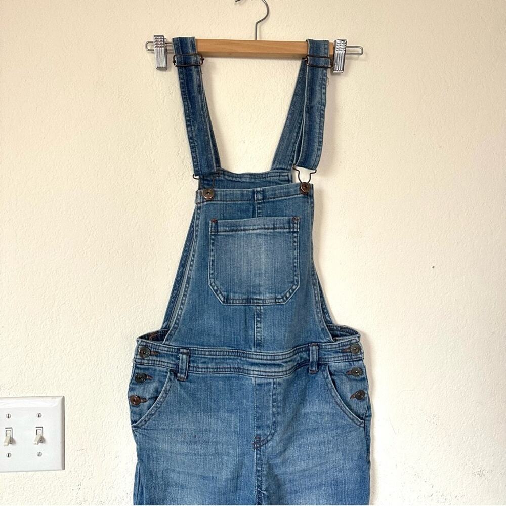 Vanilla Star Blue Wash Denim Distressed Frayed Overall Jeans Y2K Medium - Picture 12 of 12